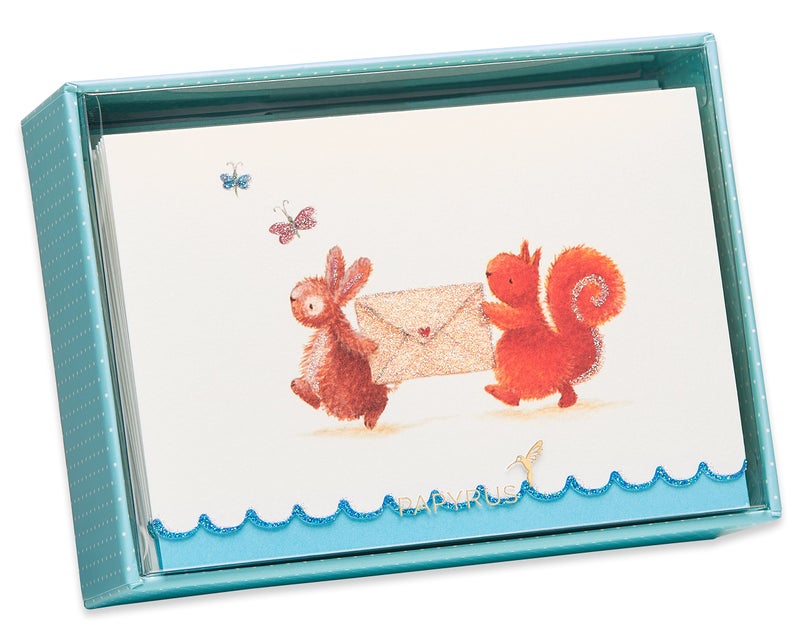 Papyrus Blank Cards with Envelopes, Bunny & Squirrel (14-Count) - Image 5
